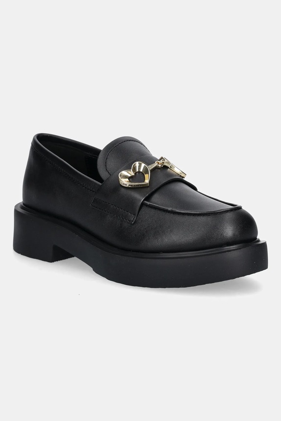 Kožne mokasinke Love Moschino platforma crna JA10094G1NIA0000