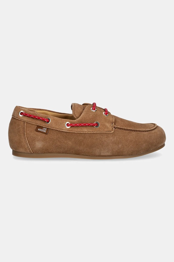 Love Moschino mocasini din piele întoarsă JA10191G1NIG0210 bej AW25