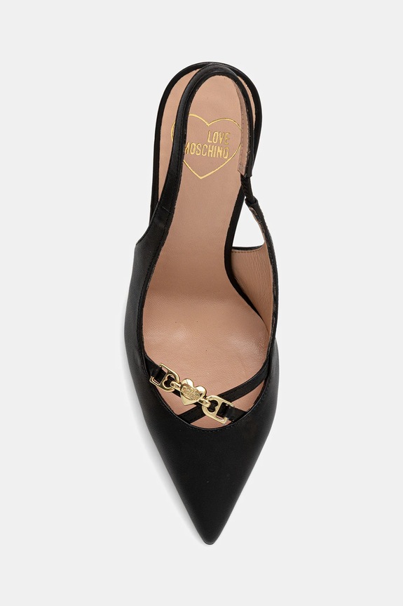 Love Moschino szpilki skórzane czarny JA10309G1NIA0000