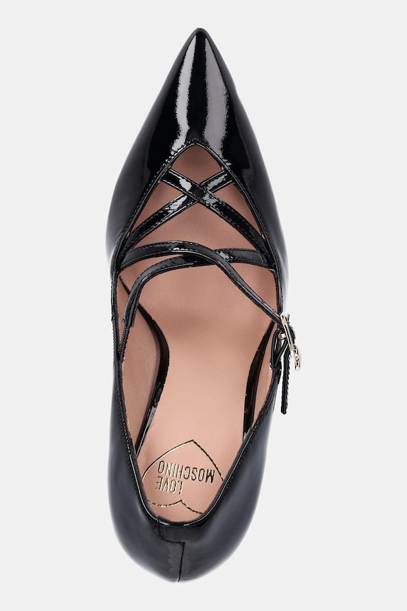 Love Moschino szpilki skórzane czarny JA10319G1NIH0000