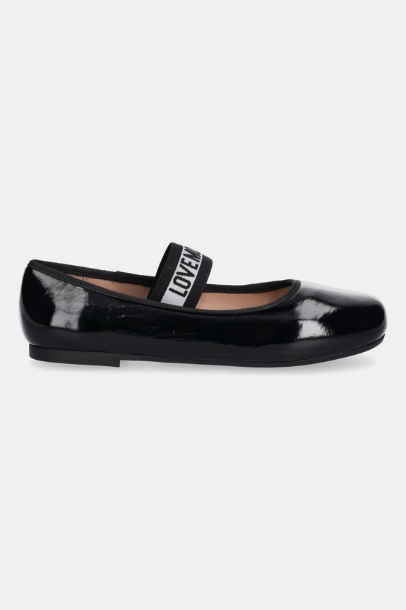 Love Moschino bőr balerina cipő JA11071G1NII0000 fekete AW25