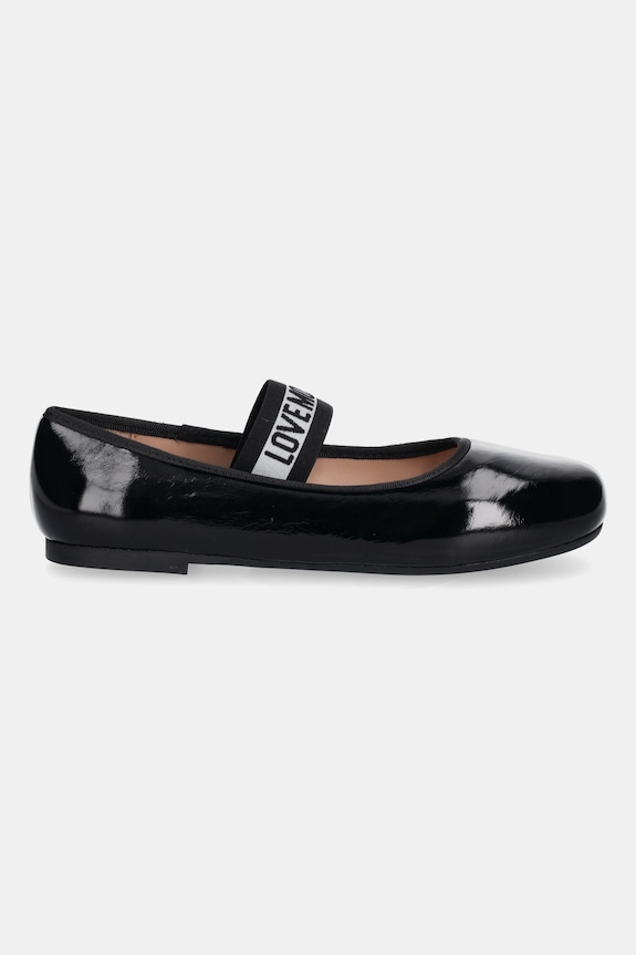 Love Moschino bőr balerina cipő JA11071G1NII0000 fekete AW25