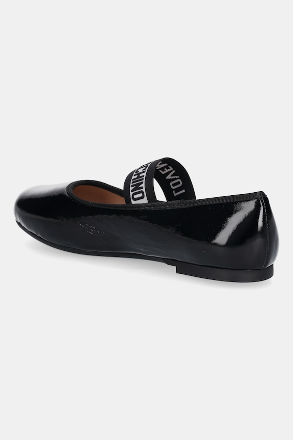 Cipők Love Moschino bőr balerina cipő JA11071G1NII0000 fekete