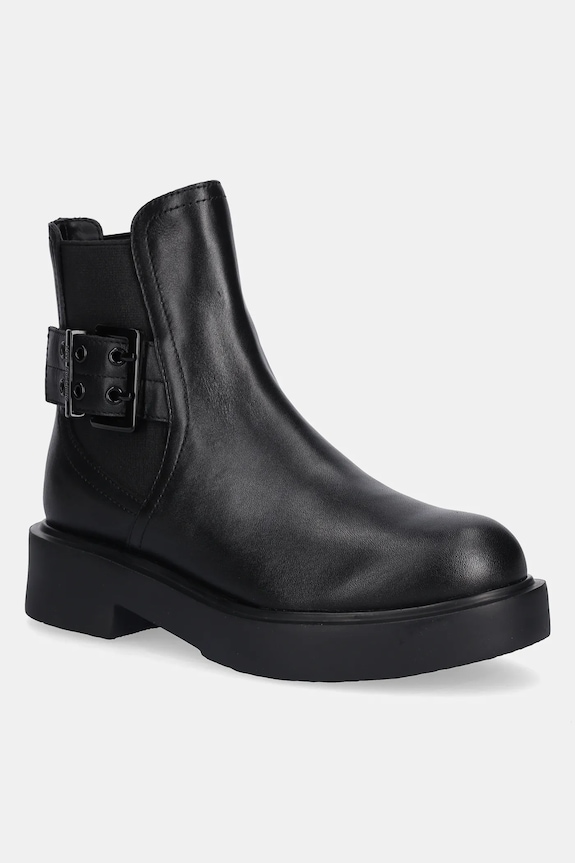 Kožené topánky chelsea Love Moschino platforma čierna JA24054G1NIAX000