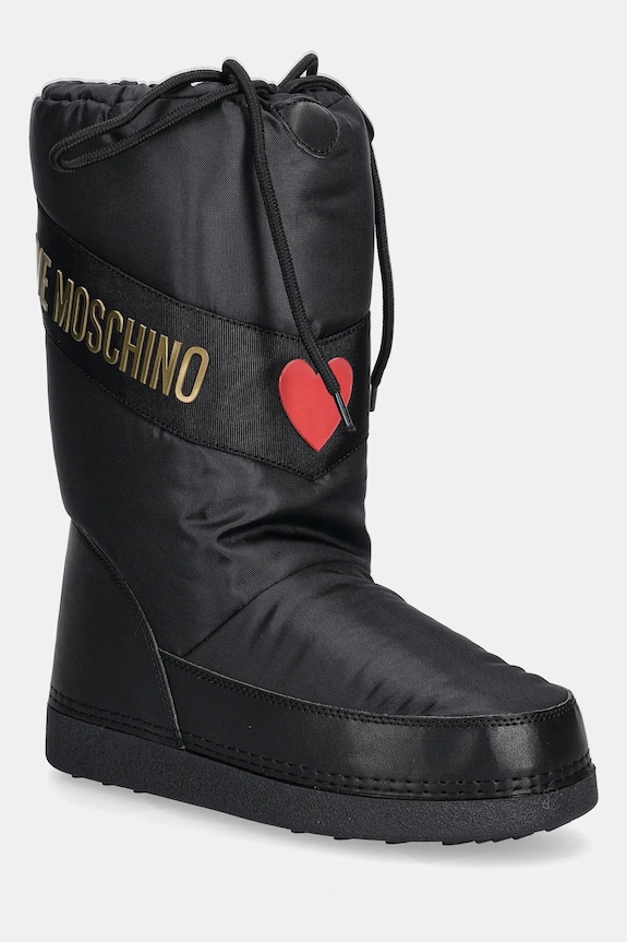Love Moschino śniegowce imitacja skóry licowej czarny JA24032G1NISY000