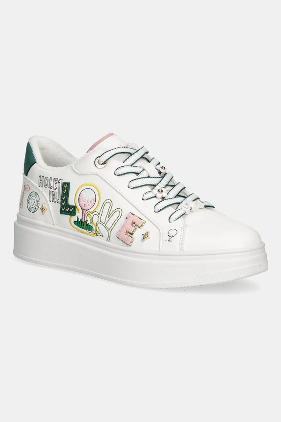 Aldo sneakers FOREMORE finta pelle fiore bianco 14055465.FOREMORE