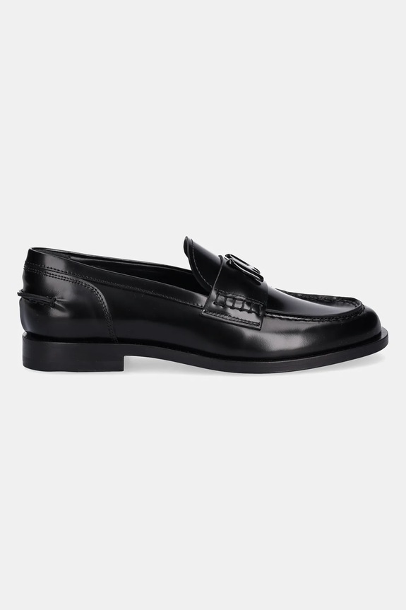 MSGM mokasyny skórzane 3941MDS152.954.99 czarny AW25