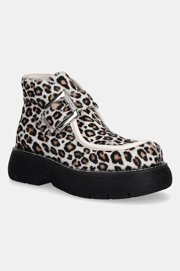 Semišové topánky MSGM platforma béžová 3941MDS857.936.2