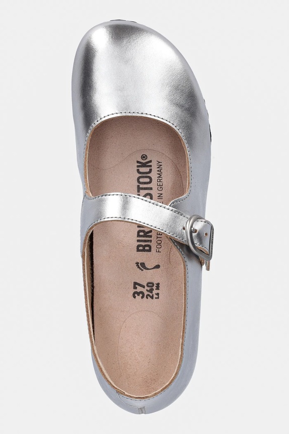 Birkenstock leather ballet flats Santa Clarita silver 1030679