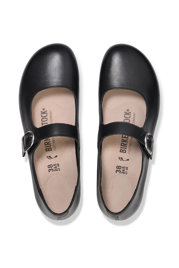 Взуття Шкіряні балетки Birkenstock Santa Clarita 1030709. чорний