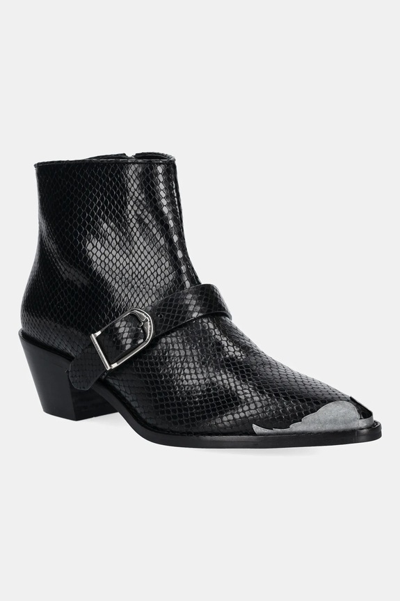 Kožené členkové topánky ZADIG&VOLTAIRE Tylow usňová koža čierna SWCT02066