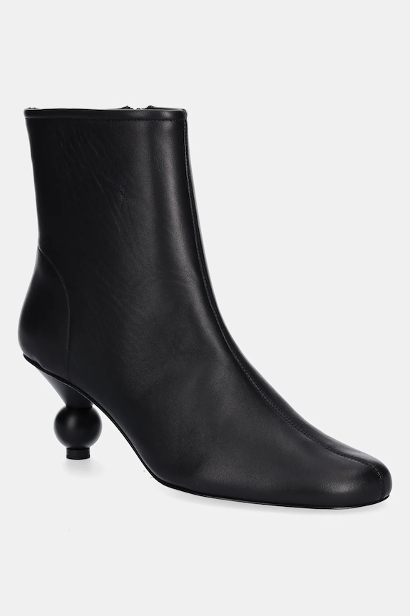 Weekend Max Mara botki skórzane Acro nieocieplane czarny 2525796014600.BLACK