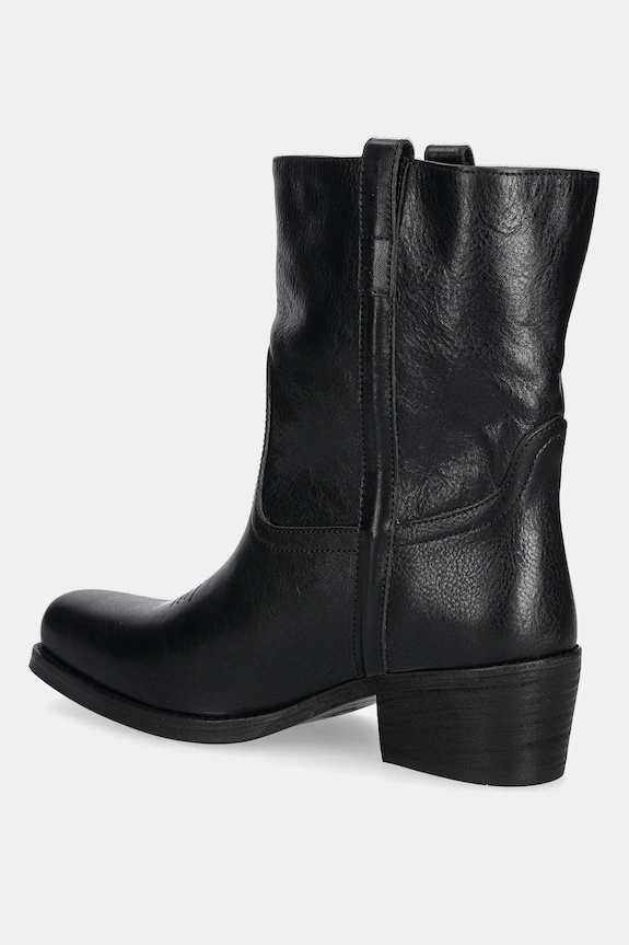 Cipők Weekend Max Mara bőr csizma Ranch 2525796034600.BLACK fekete