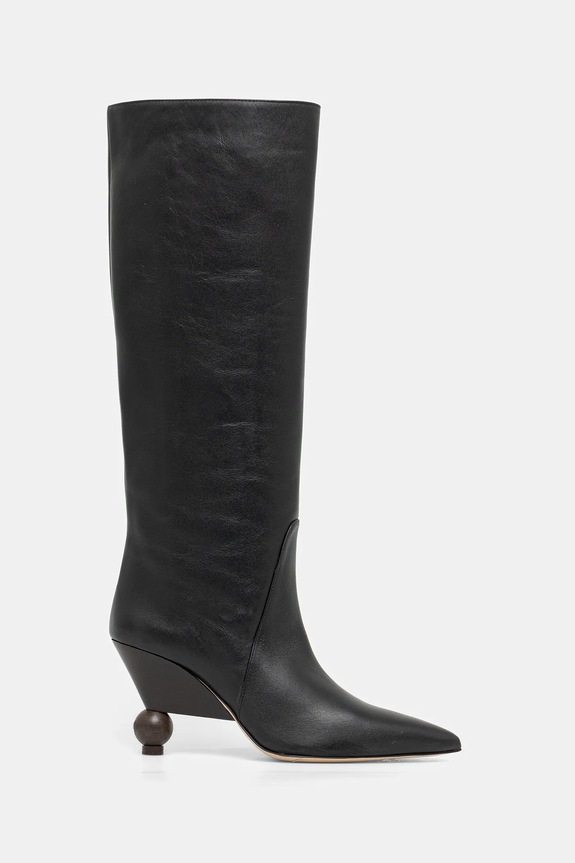 Kožené čižmy Weekend Max Mara Tasca 2525796075600.BLACK čierna AW25
