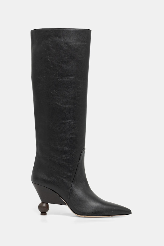Kožené čižmy Weekend Max Mara Tasca 2525796075600.BLACK čierna AW25