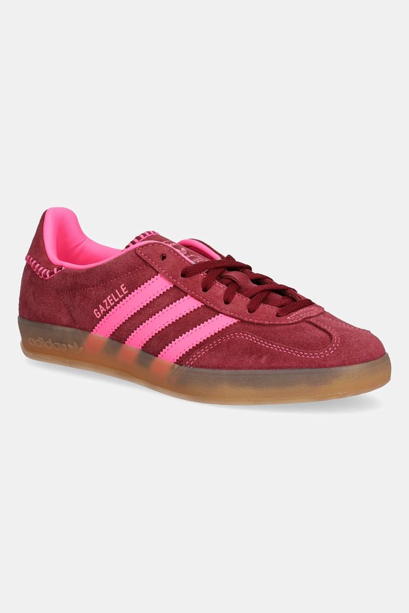 Semišové tenisky adidas Originals Gazelle Indoor W plochá burgundské JS1403