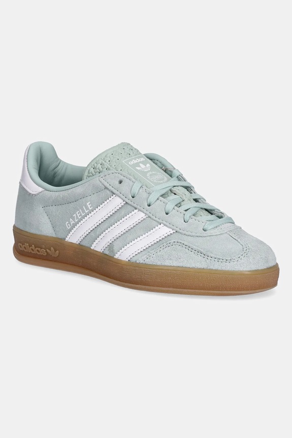 Semišové tenisky adidas Originals Gazelle Indoor W plochá tyrkysová JS1396