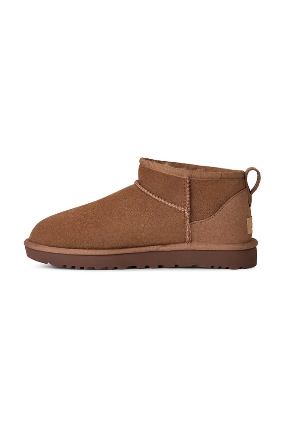 UGG cizme de zăpadă din piele întoarsă Classic Ultra Mini maro 1116109.RYK
