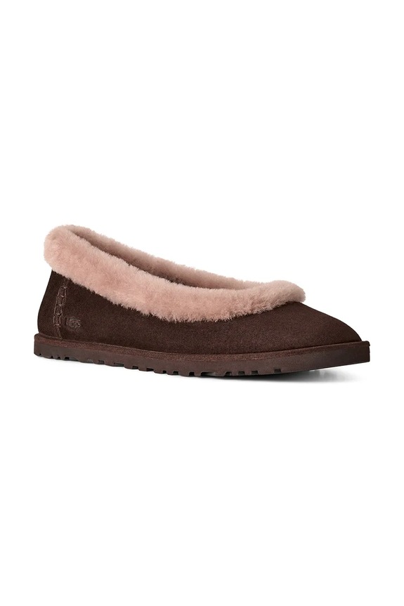 UGG baleriny zamszowe Zora Ballet Flat 1178111.DDC brązowy AW25