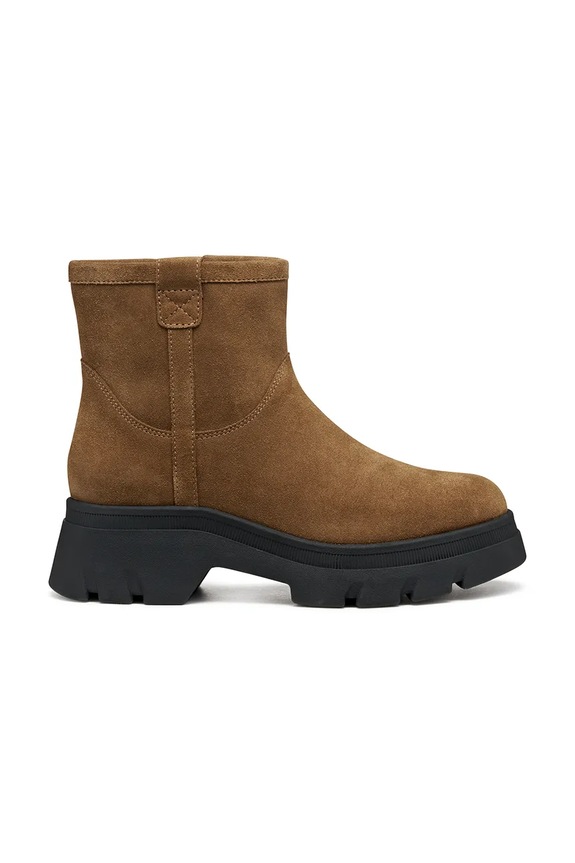 Členkové topánky Geox D PLUETTE semišová koža hnedá D565MA.00022.C6372