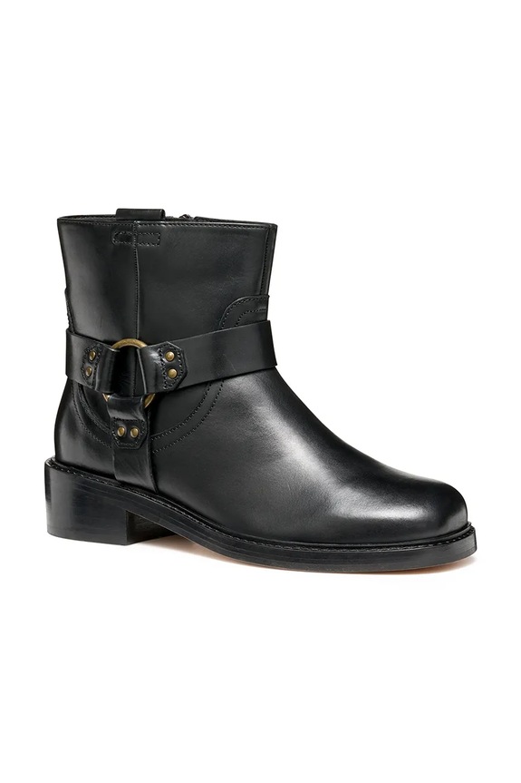 Δερμάτινες μπότες Geox D NALVIA D565QB.000FF.C9999 μαύρο AW25