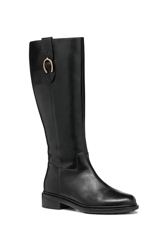 Kožené čižmy Geox D WALK PLEASURE D46TGD.00043.C9999 čierna AW25