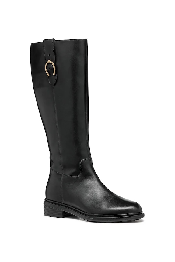 Kožené čižmy Geox D WALK PLEASURE D46TGD.00043.C9999 čierna AW25