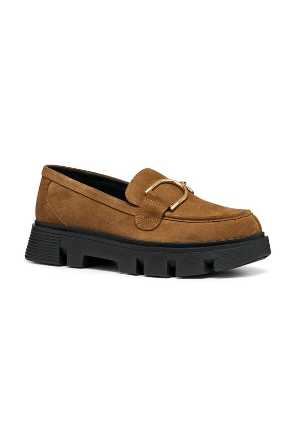 Δερμάτινα μοκασίνια Geox D VILDE D46UAH.00022.C6372 καφέ AW25