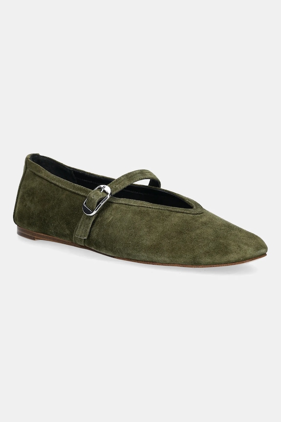 Nokwol balerini din piele întoarsă Lova verde Lova.Green.Suede