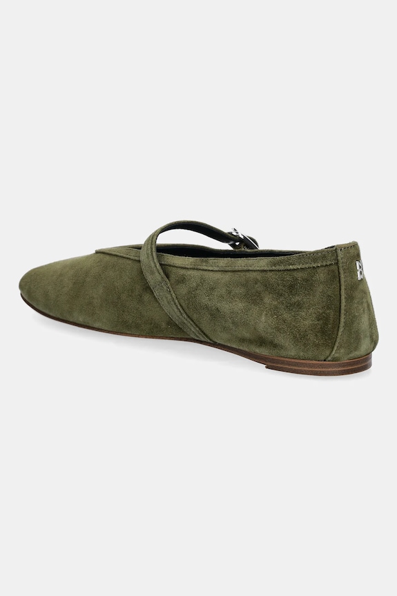 Încălțăminte Nokwol balerini din piele întoarsă Lova Lova.Green.Suede verde