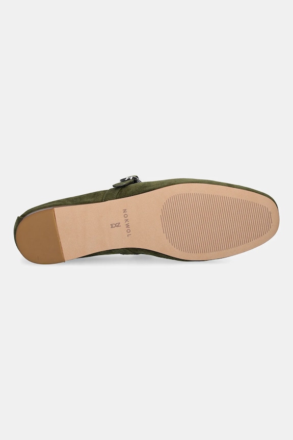 Nokwol balerini din piele întoarsă Lova Lova.Green.Suede verde