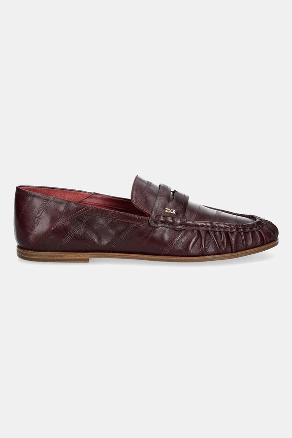 Nokwol mocassini in pelle Mica Mica.Burgundy.Eel granata AW25