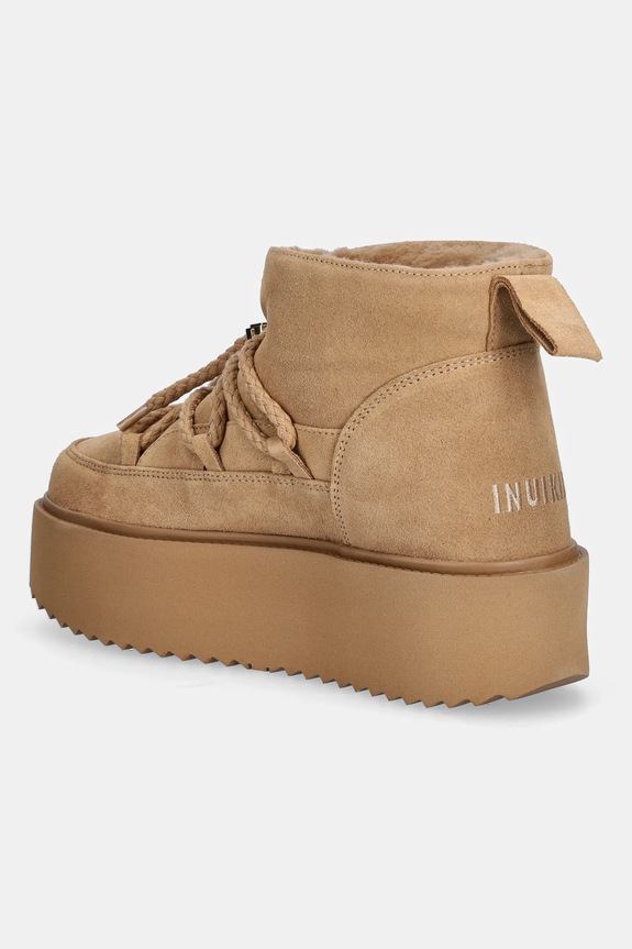 Încălțăminte Inuikii cizme de zăpadă din piele întoarsă Classic Low Platform 1001.006.0012.251 bej