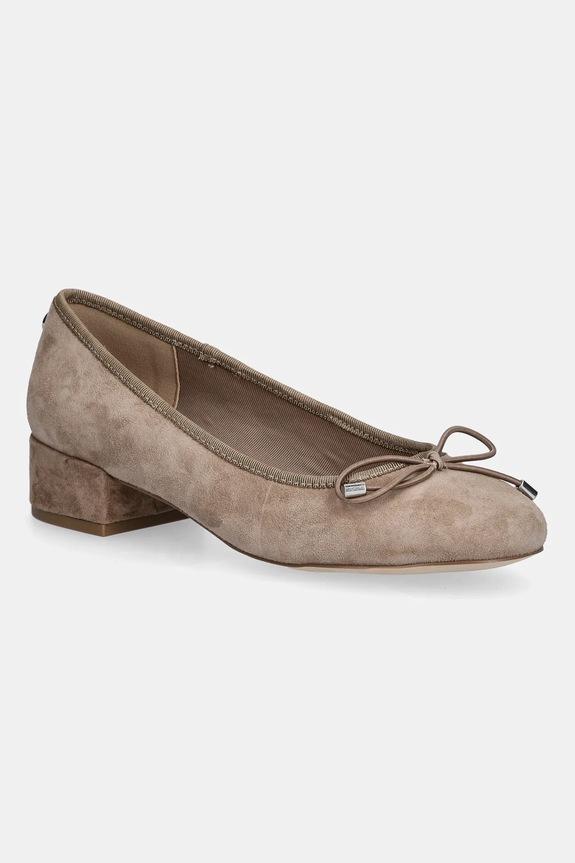 Steve Madden czółenka zamszowe Cherisher słupek beżowy 11003890.275