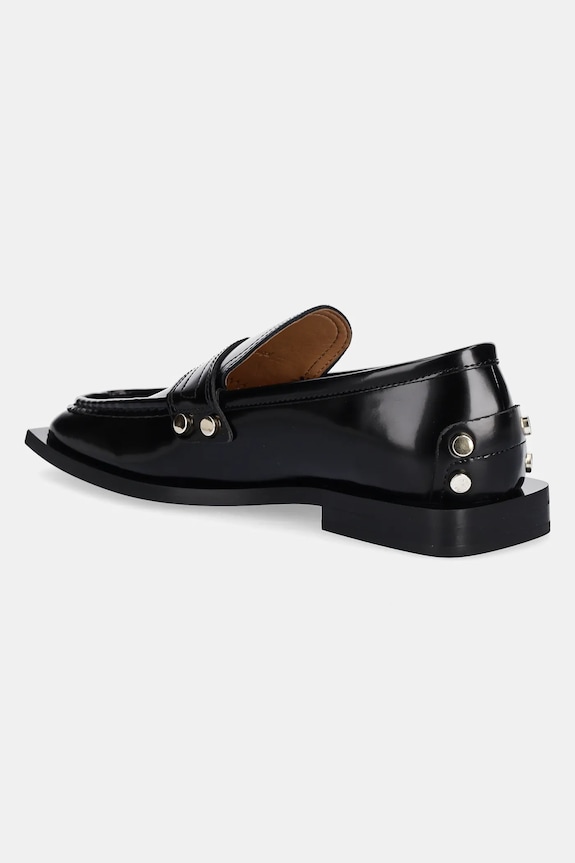 Obuwie GANNI mokasyny Studs Square Toe Loafer Box S3178 czarny