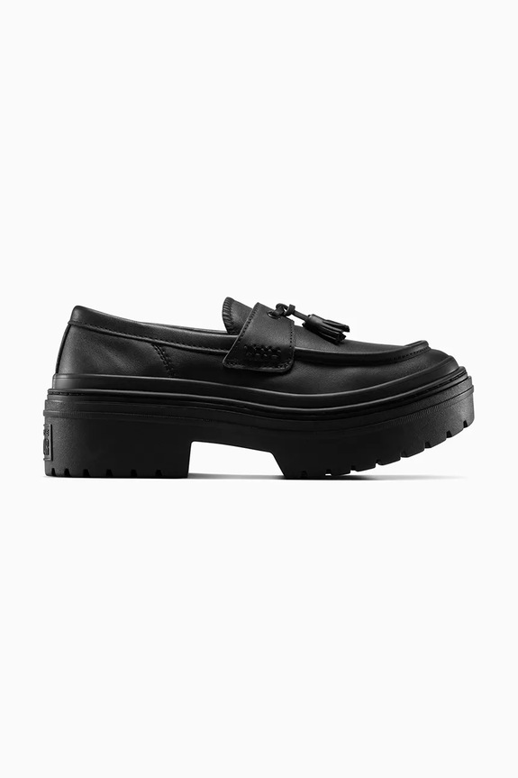 Kožne mokasinke Converse CHUCK TAYLOR ALL STAR LUGGED HEEL LOAFER platforma crna A14707C
