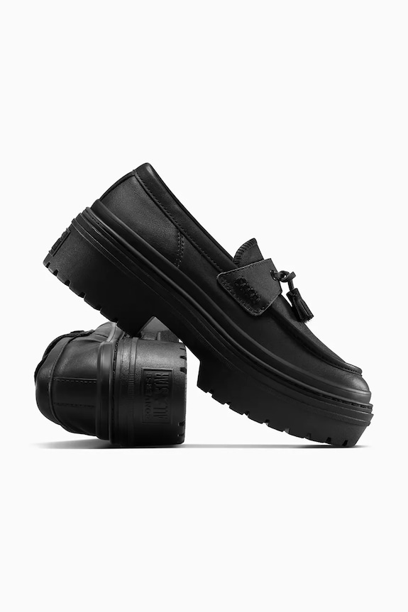 Kožne mokasinke Converse CHUCK TAYLOR ALL STAR LUGGED HEEL LOAFER crna A14707C