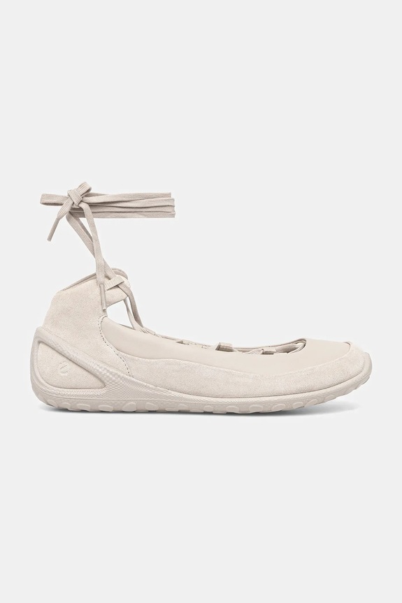 Ecco bőr balerina cipő BIOM Lite Lace-Up 802453.58261 bézs AW25