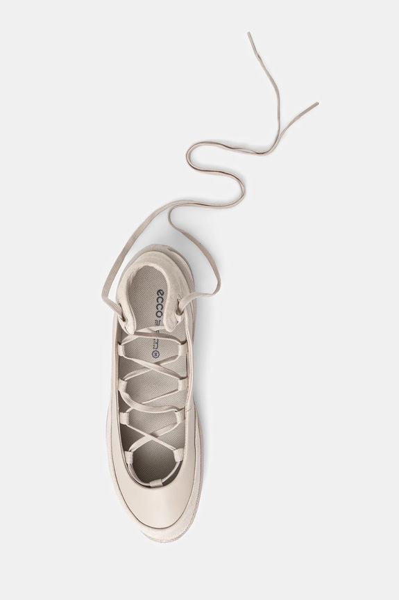 Ecco bőr balerina cipő BIOM Lite Lace-Up 802453.58261 bézs
