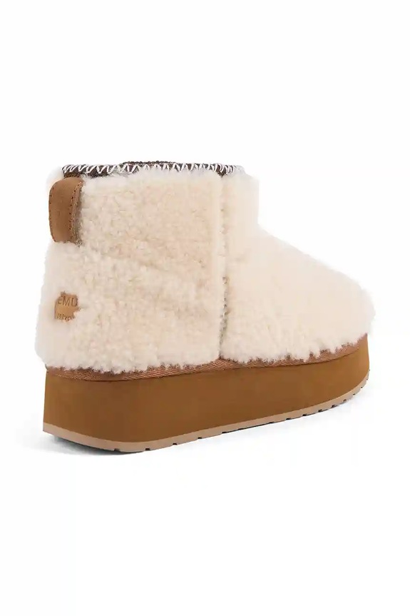 Încălțăminte Emu Australia cizme de lână pentru zăpadă Stinger Micro Flatform Teddy W13187.NATU bej