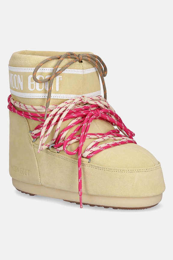 Moon Boot śniegowce MB ICON LOW SUEDE LACES brak zapięcia żółty 80D1409670.B021