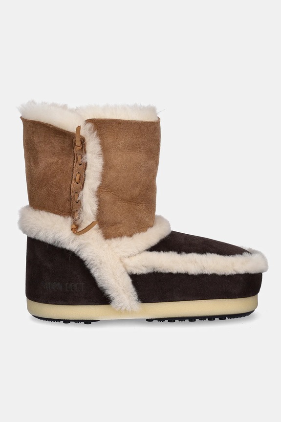 Čizme za snijeg od brušene kože Moon Boot MB EVX PATCH 80D1470060.MM05 smeđa AW25