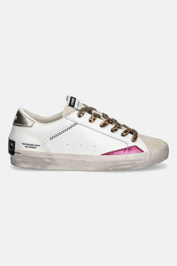 Δερμάτινα sneakers Crime London DISTRESSED 25000AA8.10 λευκό SS26
