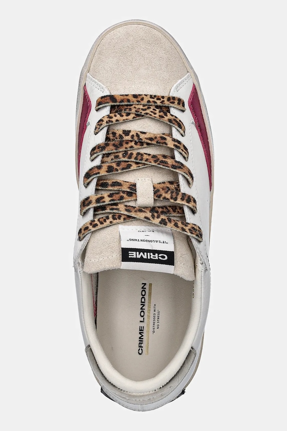 Δερμάτινα sneakers Crime London DISTRESSED λευκό 25000AA8.10