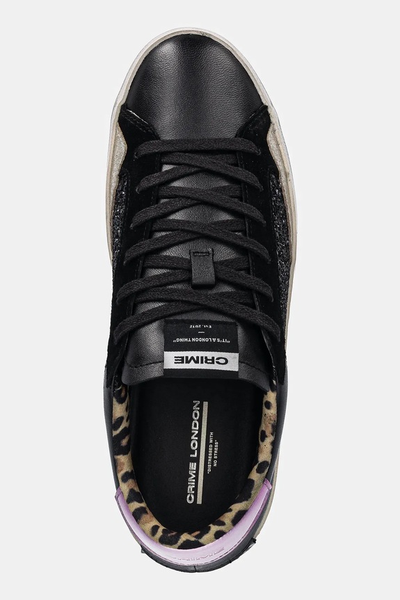 Crime London sneakers in pelle DISTRESSED nero 25008AA8.20