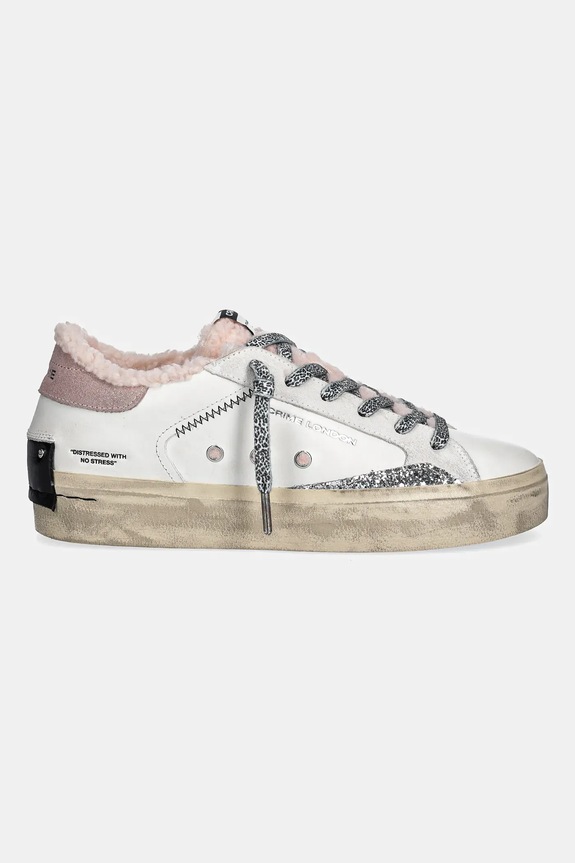 Crime London sneakers in pelle DISTRESSED PLATFORM 25075AA8.10 bianco AW25