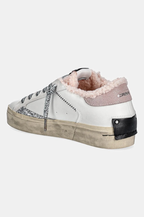 Scarpe Crime London sneakers in pelle DISTRESSED PLATFORM 25075AA8.10 bianco