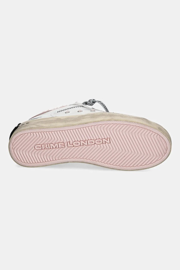 Crime London sneakers in pelle DISTRESSED PLATFORM 25075AA8.10 bianco