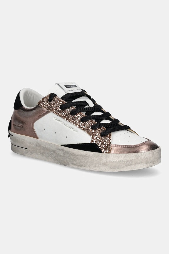 Tenisky Crime London SK8 DELUXE přírodní kůže bílá 25110AA8.60