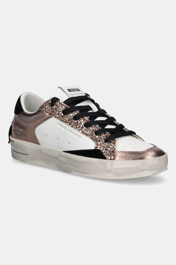 Tenisky Crime London SK8 DELUXE přírodní kůže bílá 25110AA8.60